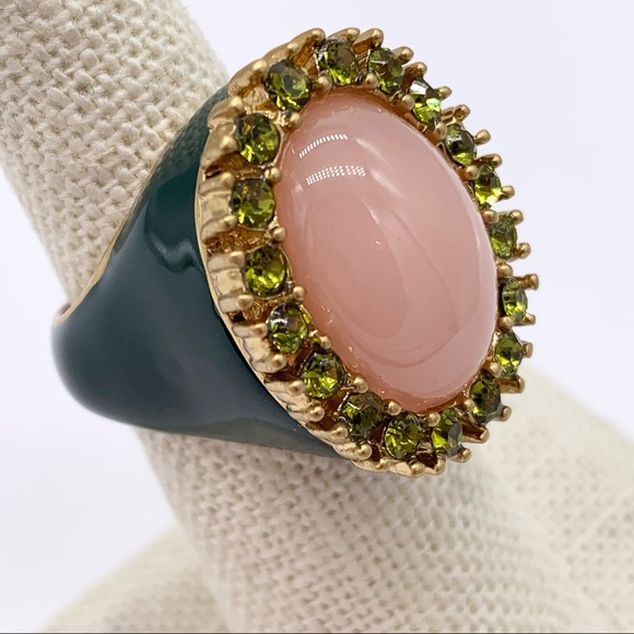 J. Crew Jewelry - J. Crew Pink & Green Jeweled Ring 6